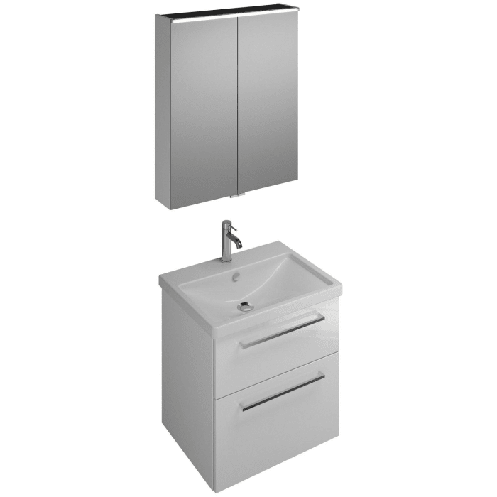 burgbad Eqio Möbelkombination inkl. Keramik-Waschtisch 65 cm, mit Stangengriff P95