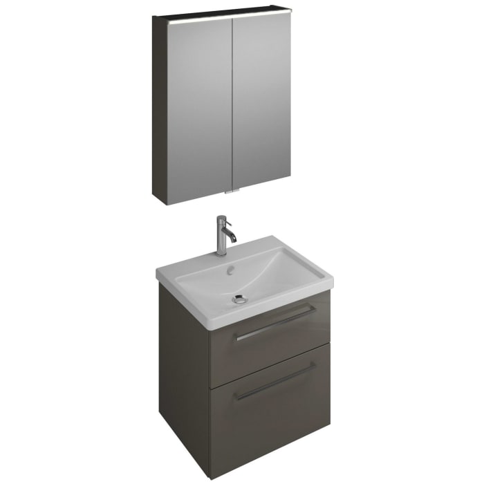 burgbad Eqio Möbelkombination inkl. Keramik-Waschtisch 65 cm, mit Stangengriff P95