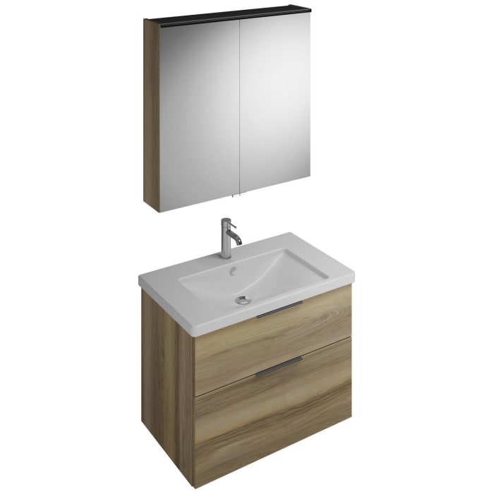 burgbad Eqio Möbelkombination inkl. Keramik-Waschtisch 83 cm, mit Griff G0200