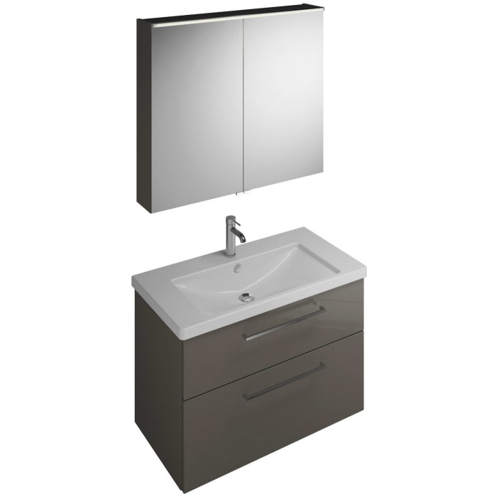 burgbad Eqio Möbelkombination inkl. Keramik-Waschtisch 93 cm, mit Stangengriff P95