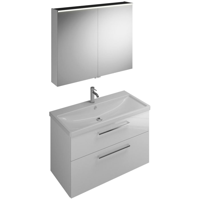 burgbad Eqio Möbelkombination inkl. Keramik-Waschtisch 103 cm, mit Stangengriff P95