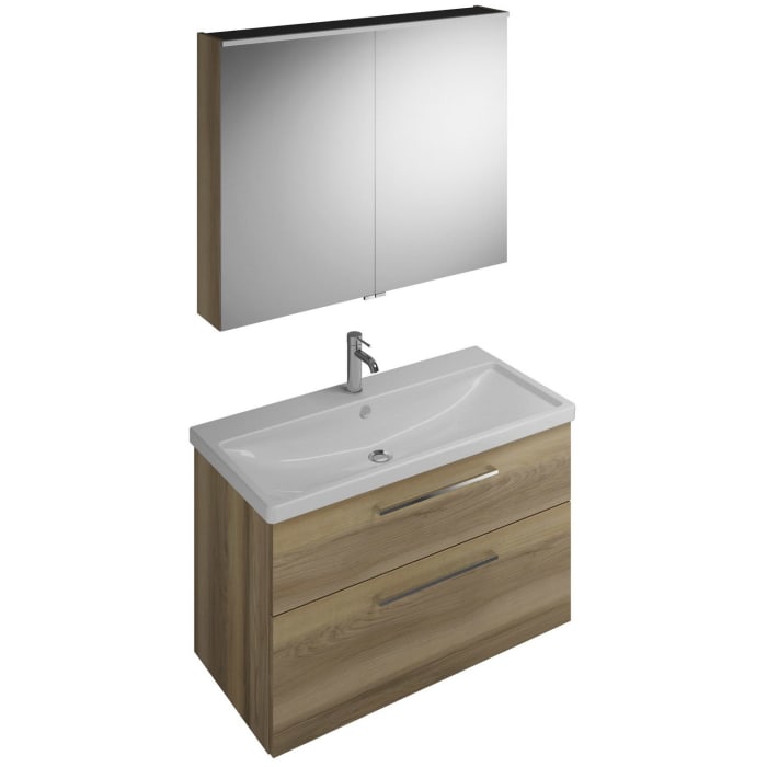 burgbad Eqio Möbelkombination inkl. Keramik-Waschtisch 103 cm, mit Stangengriff P95