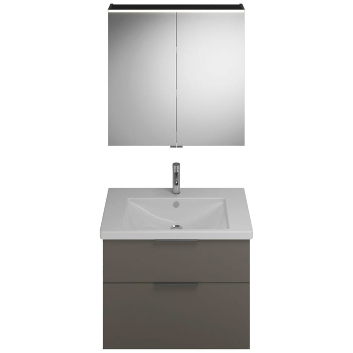 burgbad Eqio Möbelkombination inkl. Keramik-Waschtisch 83 cm, mit Griff G0200