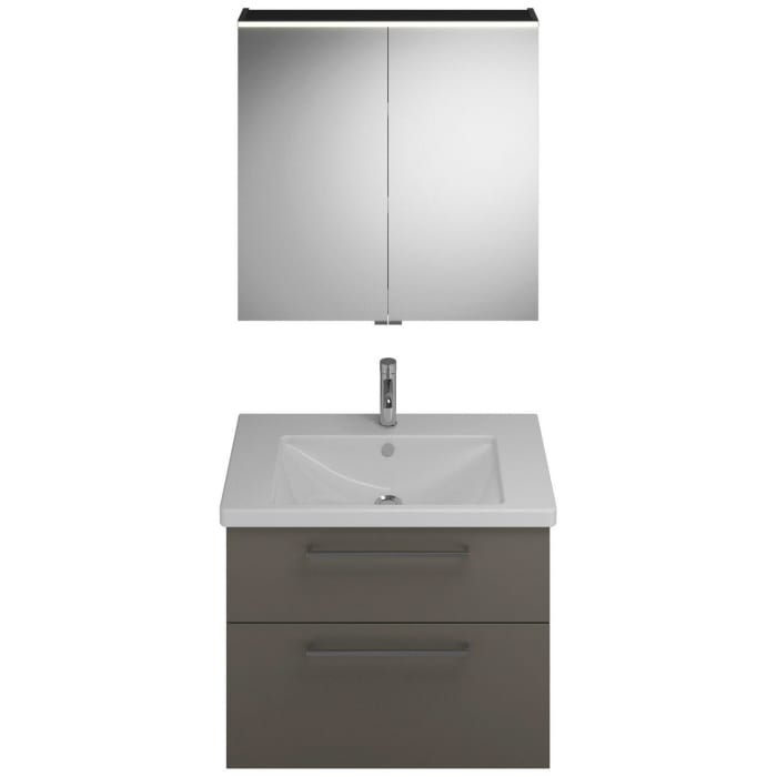 burgbad Eqio Möbelkombination inkl. Keramik-Waschtisch 83 cm, mit Stangengriff P95