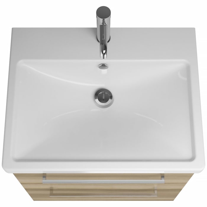 burgbad Eqio Möbelkombination inkl. Keramik-Waschtisch 65 cm, mit Stangengriff P95