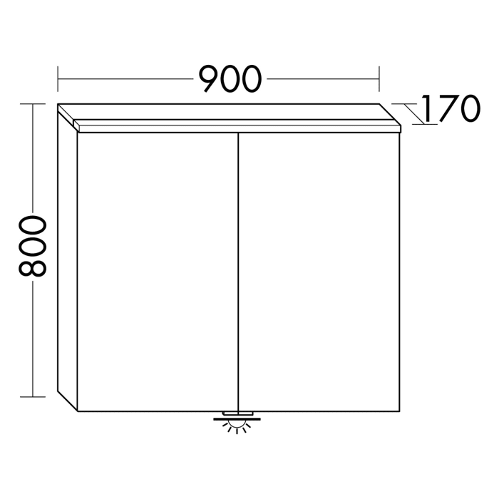 burgbad Eqio Spiegelschrank mit LED-Aufsatzleuchte und LED-Waschtischbeleuchtung 90 cm