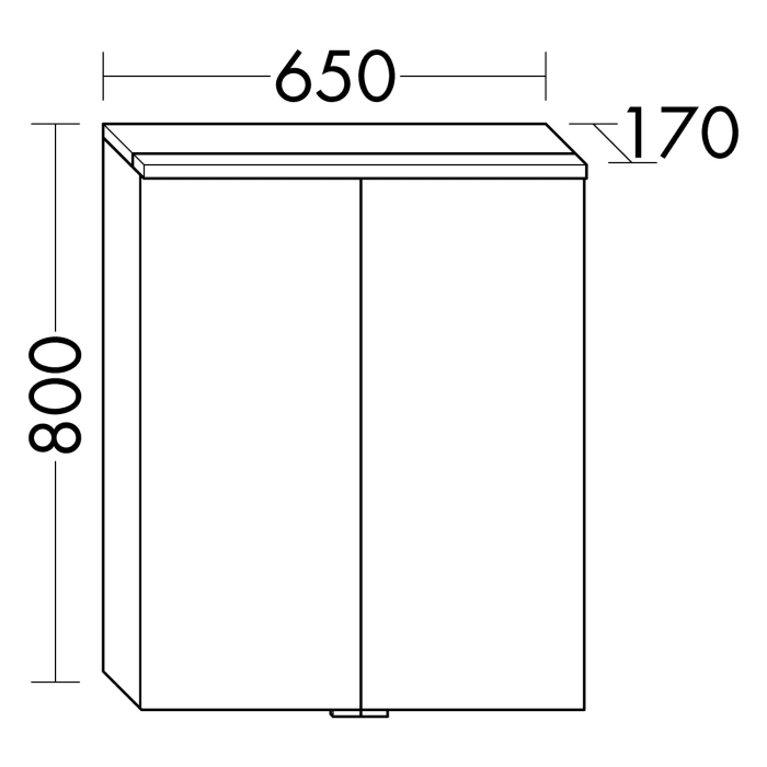 burgbad Eqio Spiegelschrank mit LED-Aufsatzleuchte 65 cm