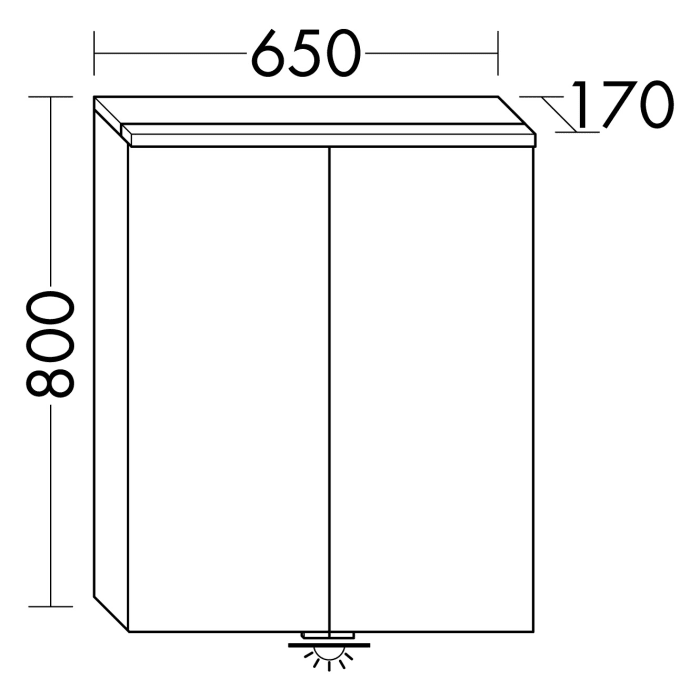 burgbad Eqio Spiegelschrank mit LED-Aufsatzleuchte und LED-Waschtischbeleuchtung 65 cm