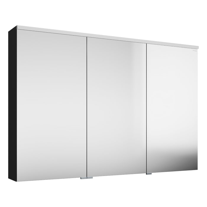 burgbad Eqio Spiegelschrank mit LED-Aufsatzleuchte und LED-Waschtischbeleuchtung 120 cm Links