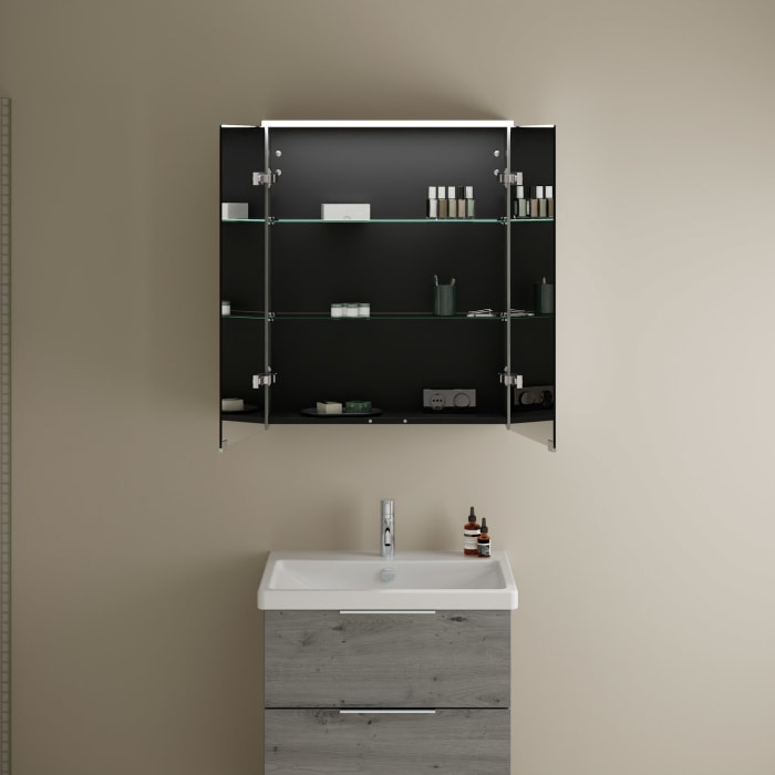 burgbad Eqio Spiegelschrank mit LED-Aufsatzleuchte 65 cm