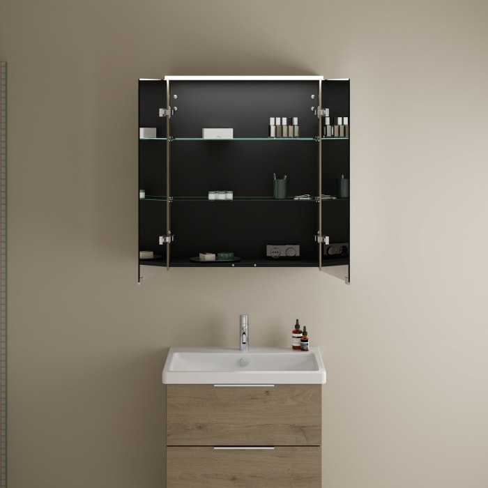 burgbad Eqio Spiegelschrank mit LED-Aufsatzleuchte 65 cm