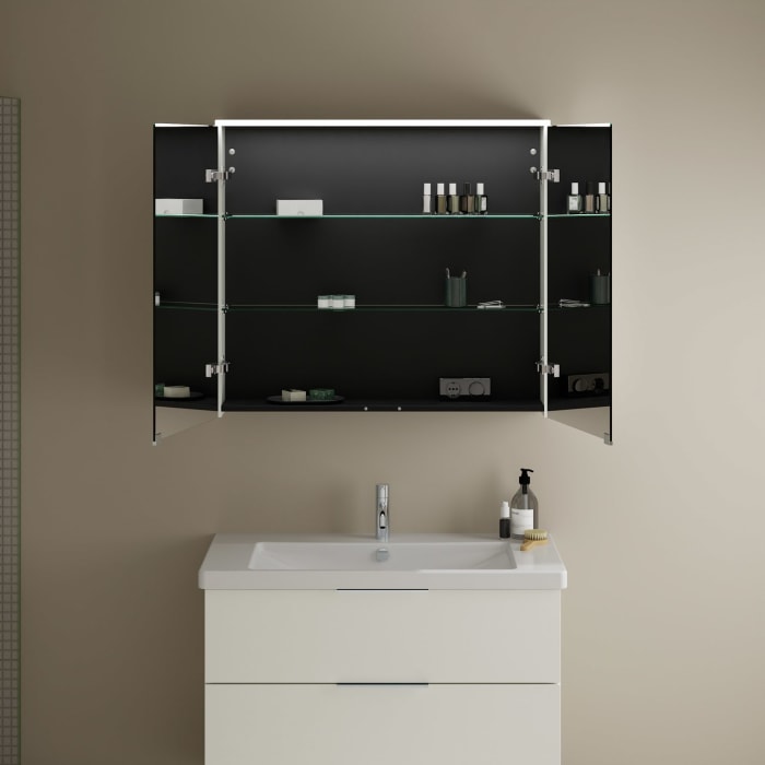 burgbad Eqio Spiegelschrank mit LED-Aufsatzleuchte 90 cm