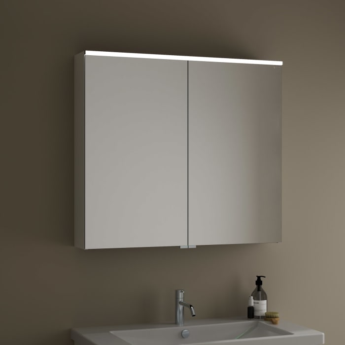 burgbad Eqio Spiegelschrank mit LED-Aufsatzleuchte 90 cm