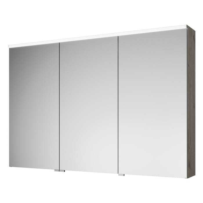 burgbad Eqio Spiegelschrank mit LED-Aufsatzleuchte und LED-Waschtischbeleuchtung 120 cm Links