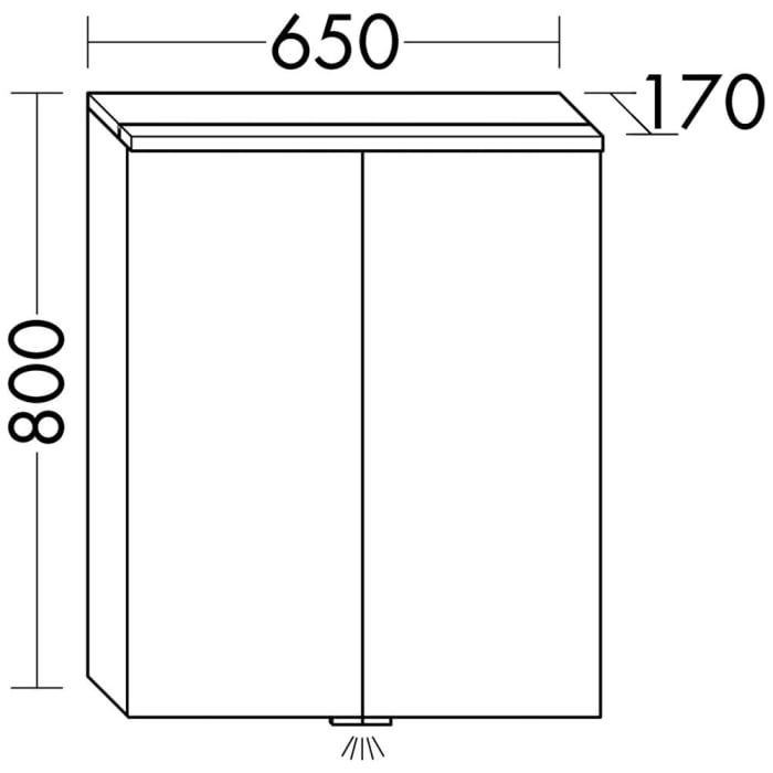 burgbad Eqio Spiegelschrank mit LED-Aufsatzleuchte und LED-Waschtischbeleuchtung 65 cm