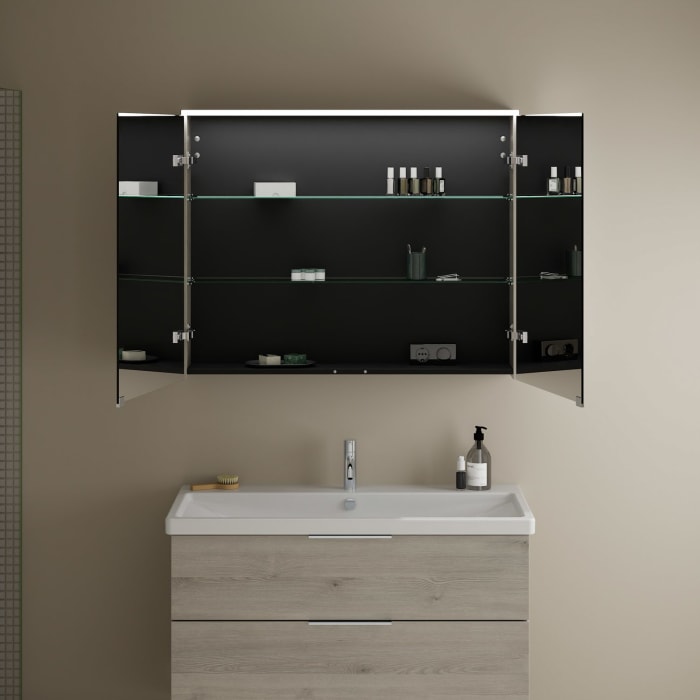 burgbad Eqio Spiegelschrank mit LED-Aufsatzleuchte 100 cm