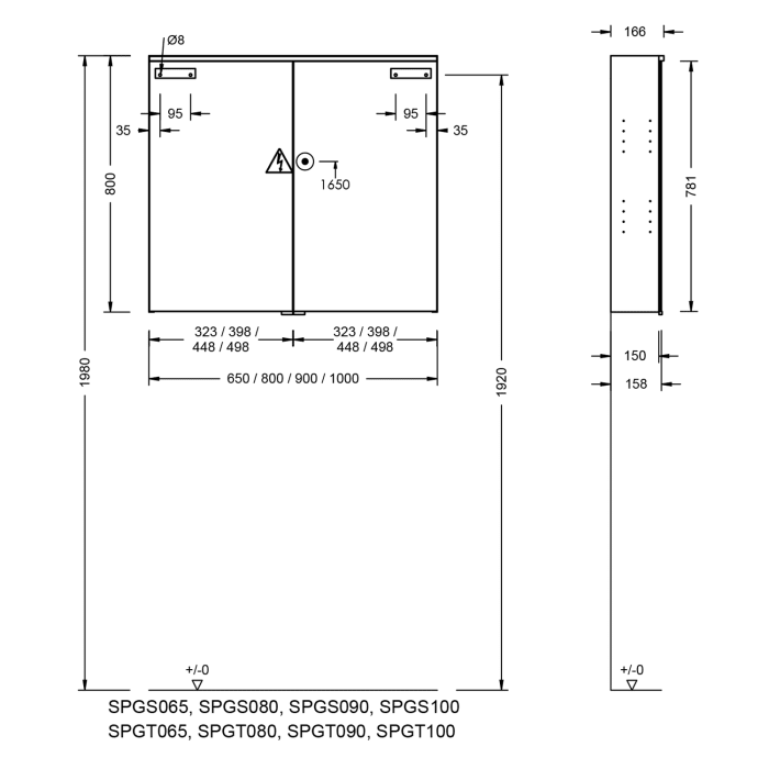 burgbad Eqio Spiegelschrank mit LED-Aufsatzleuchte 100 cm