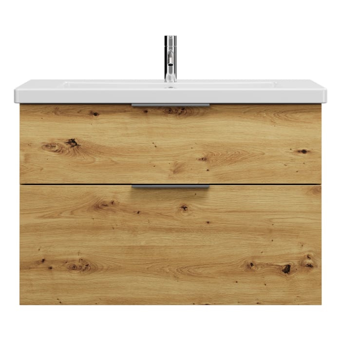 burgbad Eqio Waschtischkombination mit Keramik-Waschtisch, 93 cm, mit Griff G0146