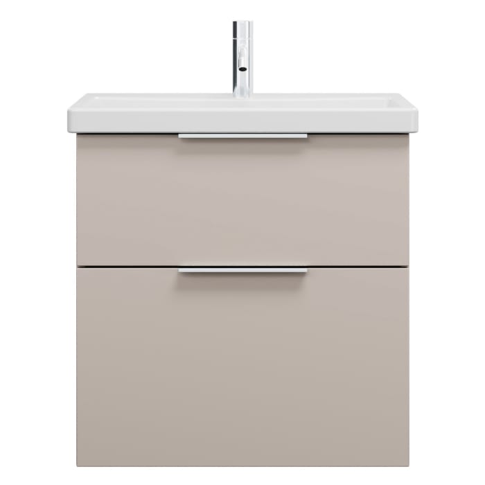 burgbad Eqio Waschtischkombination mit Keramik-Waschtisch, 63 cm, mit Griff G0146