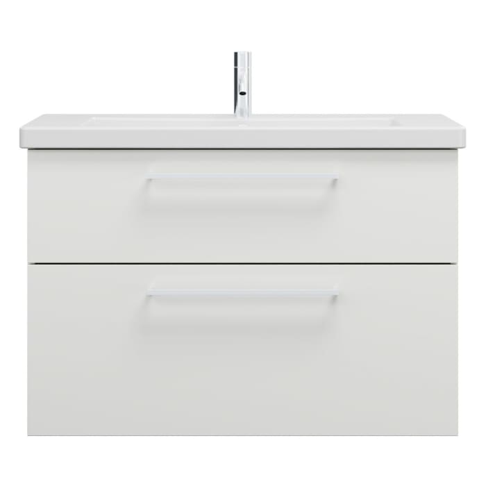 burgbad Eqio Waschtischkombination mit Keramik-Waschtisch, 93 cm, mit Stangengriff P95