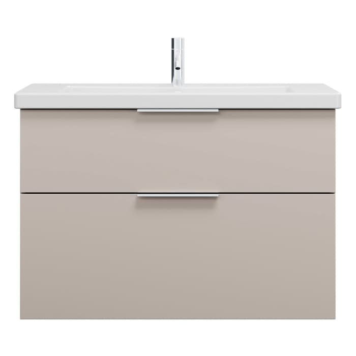 burgbad Eqio Waschtischkombination mit Keramik-Waschtisch, 93 cm, mit Griff G0146