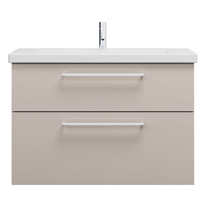 burgbad Eqio Waschtischkombination mit Keramik-Waschtisch, 93 cm, mit Stangengriff P95