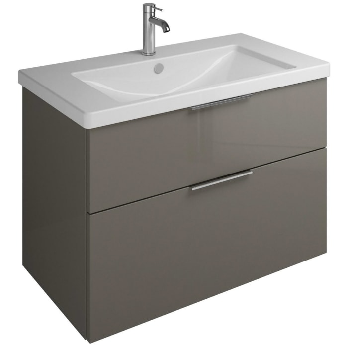 burgbad Eqio Waschtischkombination mit Keramik-Waschtisch, 93 cm, mit Griff G0146