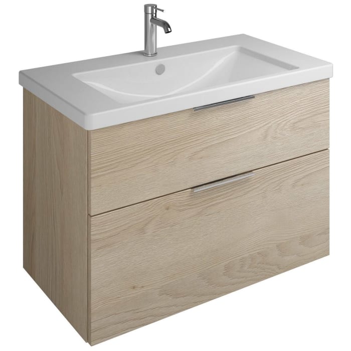 burgbad Eqio Waschtischkombination mit Keramik-Waschtisch, 93 cm, mit Griff G0146