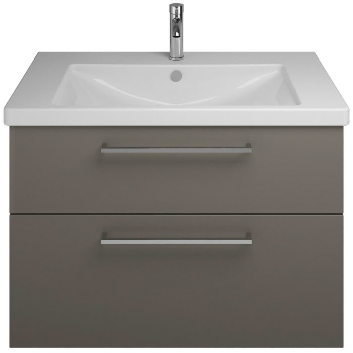 burgbad Eqio Waschtischkombination mit Keramik-Waschtisch, 93 cm, mit Stangengriff P95