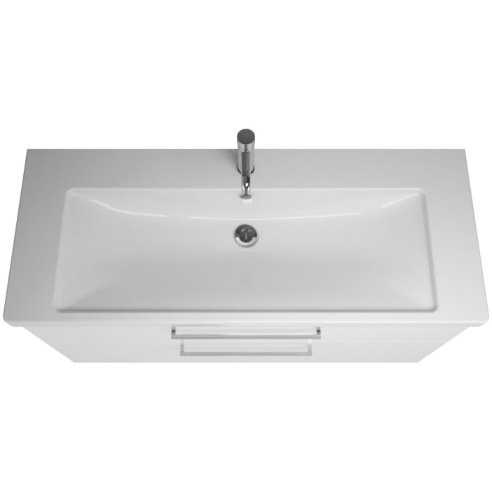 burgbad Eqio Waschtischkombination mit Keramik-Waschtisch, 123 cm, mit Stangengriff P95