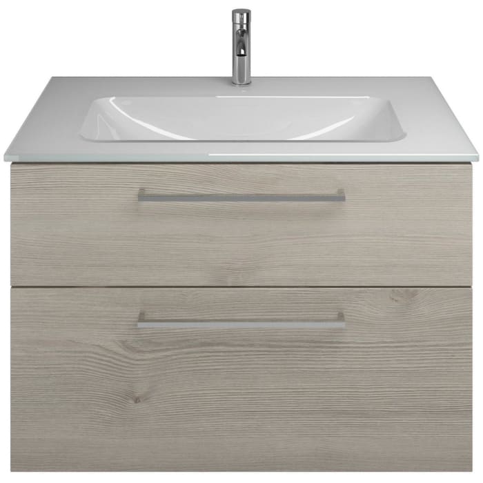 burgbad Eqio Waschtischkombination mit Glaswaschtisch 92 cm, mit Stangengriff P95
