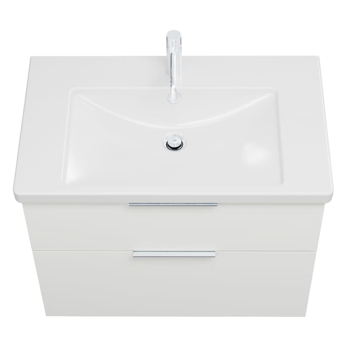 burgbad Eqio Waschtischkombination mit Keramik-Waschtisch, 83 cm, mit Griff G0146