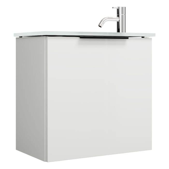 burgbad Eqio Waschtischkombination mit Glaswaschtisch 52 cm, mit Griff G0200