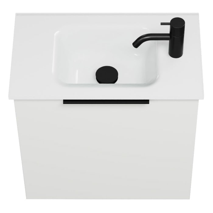 burgbad Eqio Waschtischkombination mit Glaswaschtisch 52 cm, mit Griff G0200