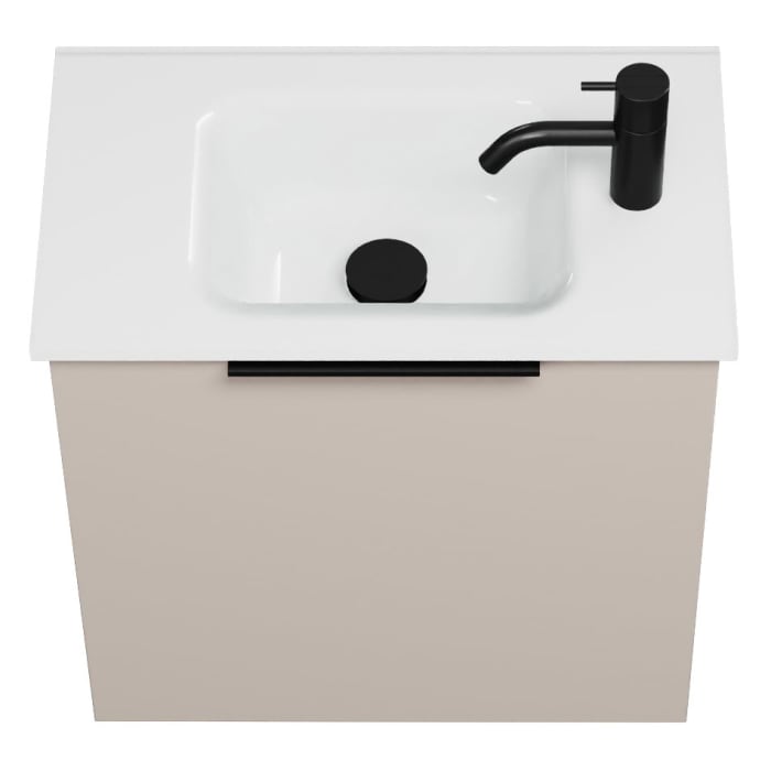 burgbad Eqio Waschtischkombination mit Glaswaschtisch 52 cm, mit Griff G0200