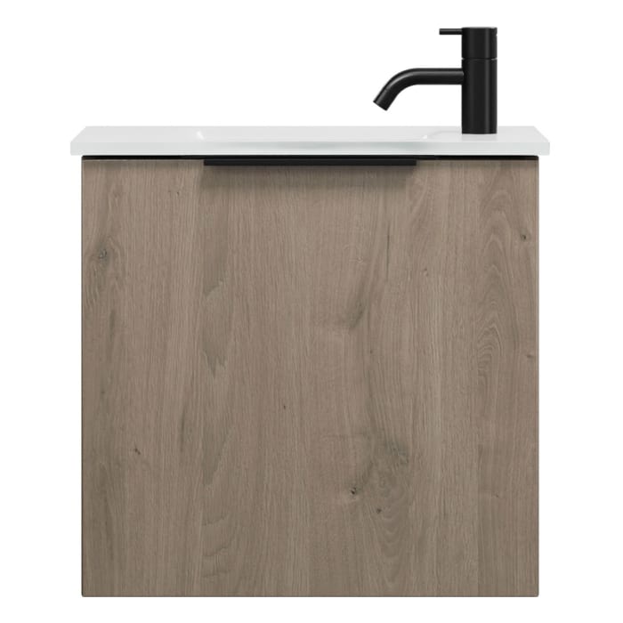 burgbad Eqio Waschtischkombination mit Glaswaschtisch 52 cm, mit Griff G0200