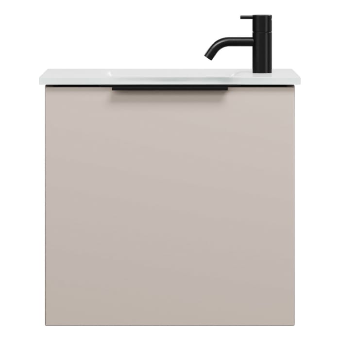 burgbad Eqio Waschtischkombination mit Glaswaschtisch 52 cm, mit Griff G0200