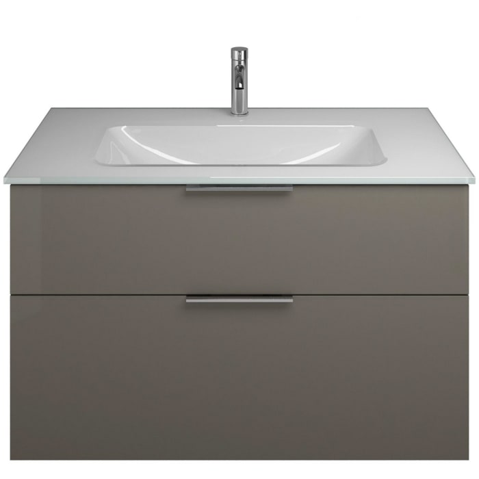 burgbad Eqio Waschtischkombination mit Glaswaschtisch 102 cm, mit Griff G0146