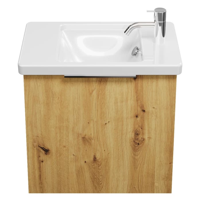 burgbad Eqio Waschtischkombination mit Keramik-Waschtisch, 53 cm, mit Griff G0146