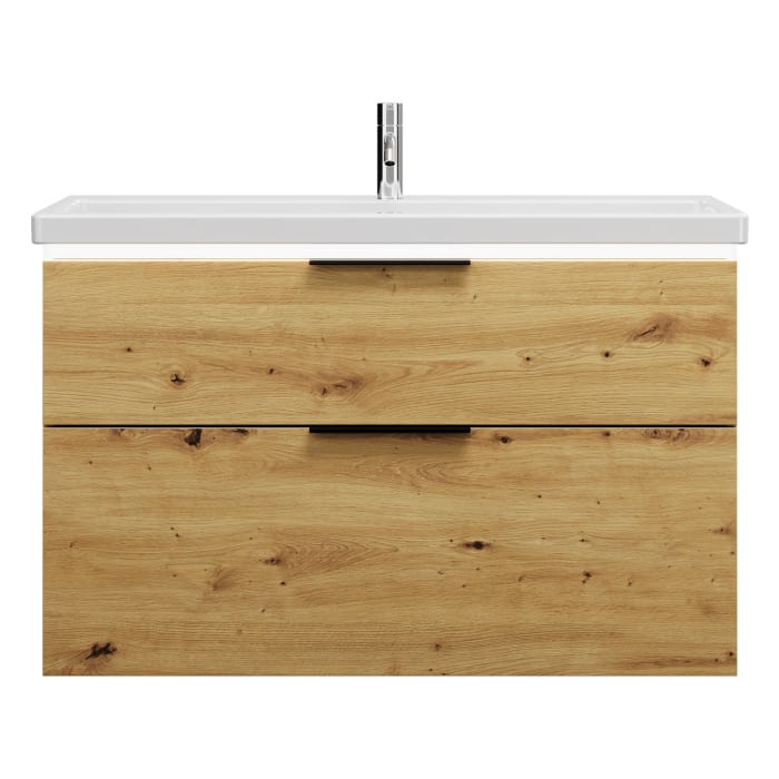 burgbad Eqio Waschtischkombination mit Keramik-Waschtisch mit LED-Beleuchtung, 103 cm, mit Griff G0200