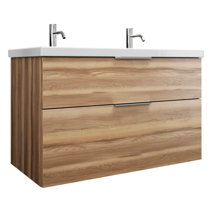 burgbad Eqio Waschtischkombination mit Keramik-Waschtisch, 103 cm, mit Griff G0146