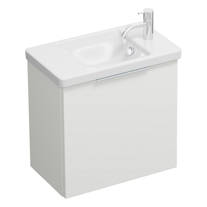 burgbad Eqio Waschtischkombination mit Keramik-Waschtisch, 53 cm, mit Griff G0146