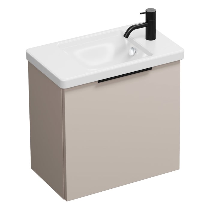 burgbad Eqio Waschtischkombination mit Keramik-Waschtisch, 53 cm, mit Griff G0200