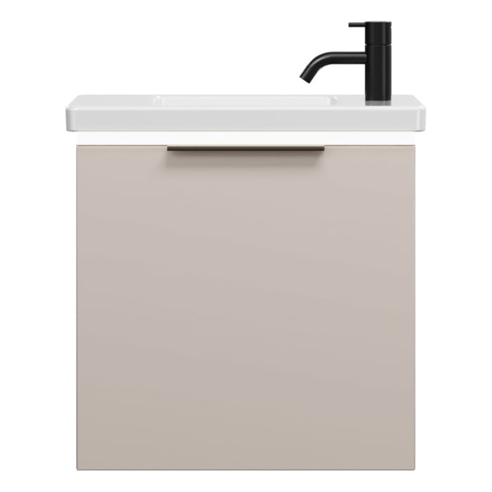 burgbad Eqio Waschtischkombination mit Keramik-Waschtisch mit LED-Beleuchtung, 53 cm, mit Griff G0200