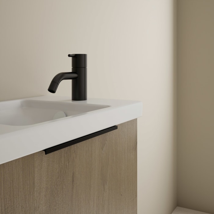 burgbad Eqio Waschtischkombination mit Keramik-Waschtisch, 53 cm, mit Griff G0200