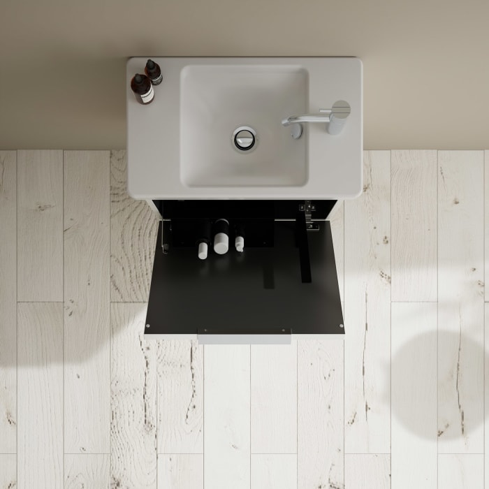 burgbad Eqio Waschtischkombination mit Keramik-Waschtisch, 53 cm, mit Griff G0146