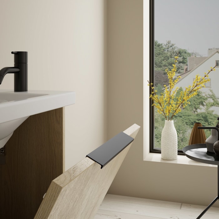 burgbad Eqio Waschtischkombination mit Keramik-Waschtisch, 53 cm, mit Griff G0200