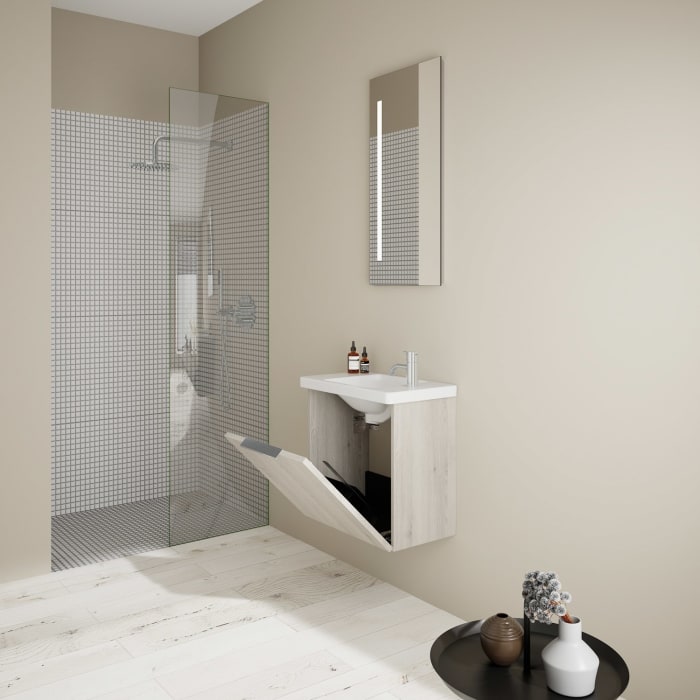 burgbad Eqio Waschtischkombination mit Keramik-Waschtisch, 53 cm, mit Griff G0146