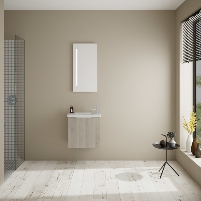 burgbad Eqio Waschtischkombination mit Keramik-Waschtisch, 53 cm, mit Griff G0146