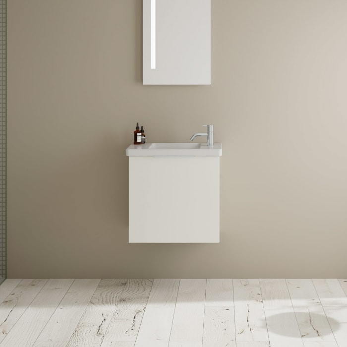 burgbad Eqio Waschtischkombination mit Keramik-Waschtisch, 53 cm, mit Griff G0146